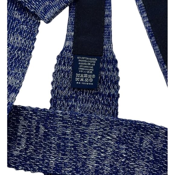 HACKETT Men's Cotton Linen Knit Necktie LUXURY Blue White Speckled W:2.2" EU - Picture 3 of 5